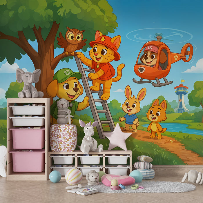 Tapeta Zvířata Dobrodružství | Barevná a Veselá Ilustrace