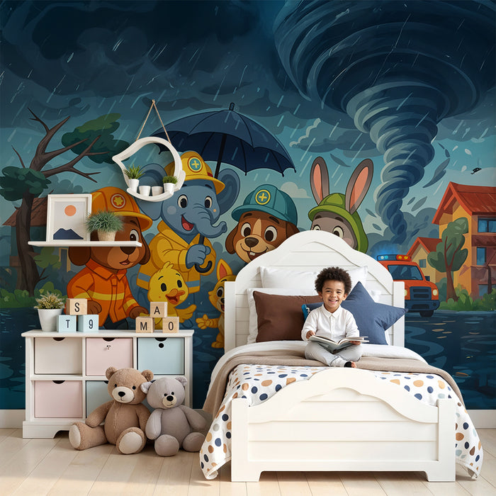 Papier peint animaux secouristes | Aventure par temps de tempête