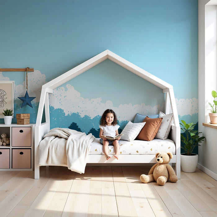 Papel de parede criança | Paisagem de floresta e céu azul