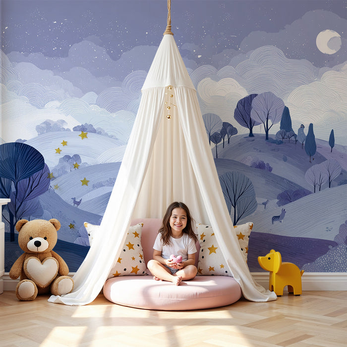 Papier peint paysage de nuit | Traumhafter Wald