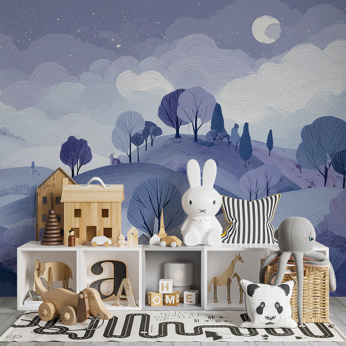 Papier peint paysage de nuit | Traumhafter Wald