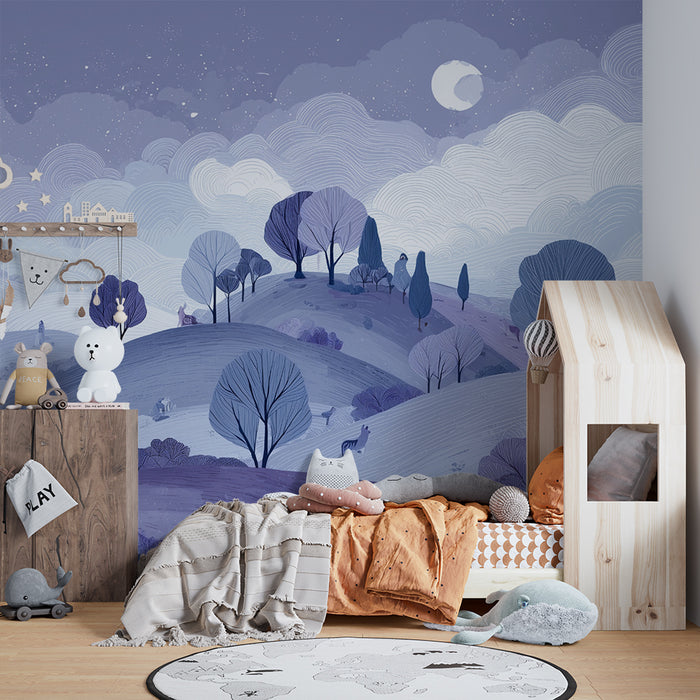 Papier peint paysage de nuit | Traumhafter Wald