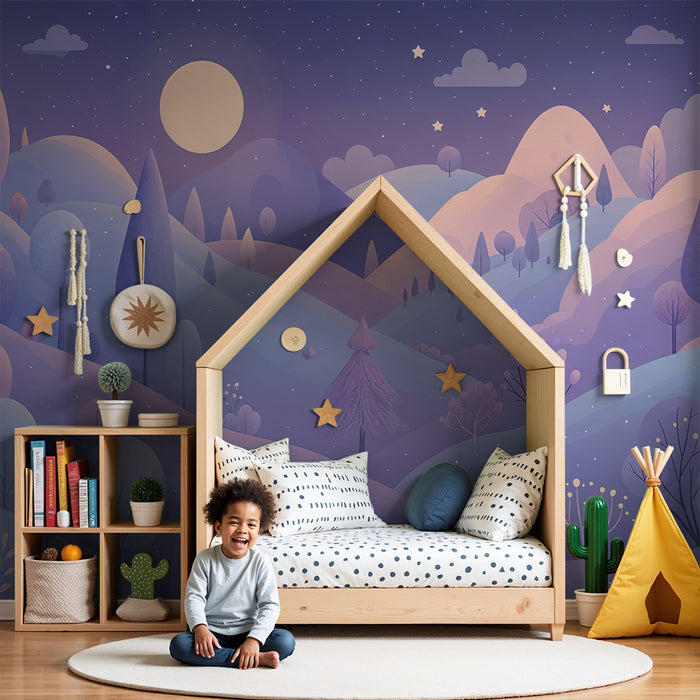 Papel de parede paisagem onírica | Noite encantada