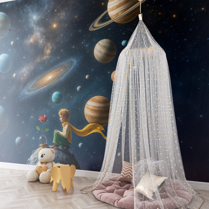 Lastenhuoneen tapetti | Avaruusseikkailu ja pieni prinssi