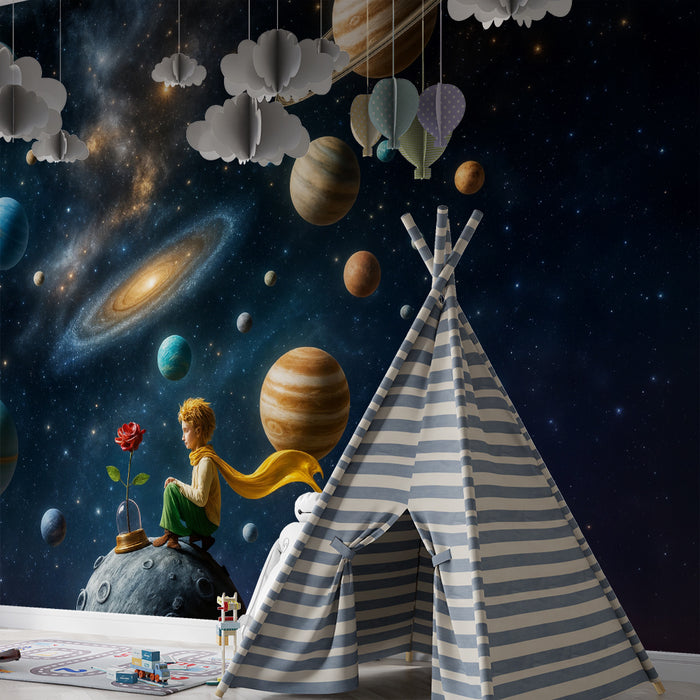 Lastenhuoneen tapetti | Avaruusseikkailu ja pieni prinssi