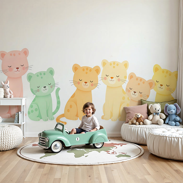 Tapet za multikolorno kote | Dekoratsiya za detska stena