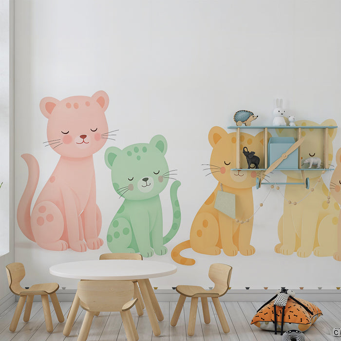 Tapet za multikolorno kote | Dekoratsiya za detska stena