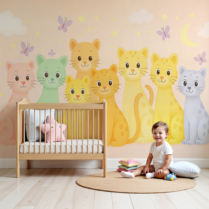 Papier peint chatons | Motifs colorés et adorables