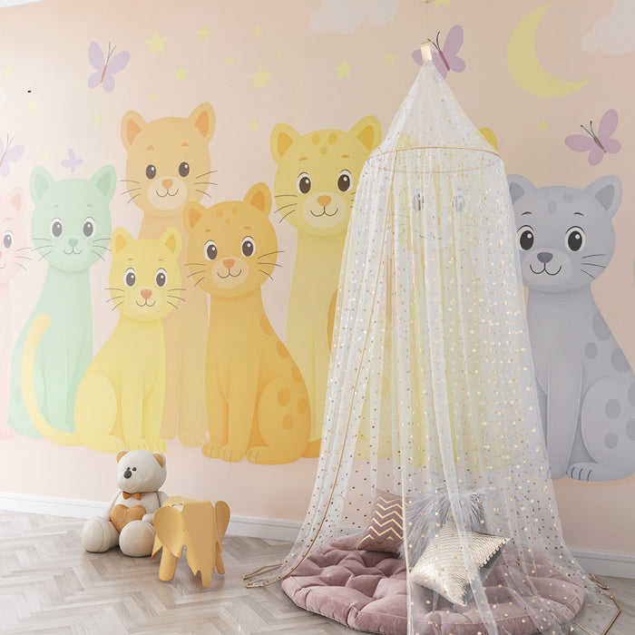 Papier peint chatons | Motifs colorés et adorables