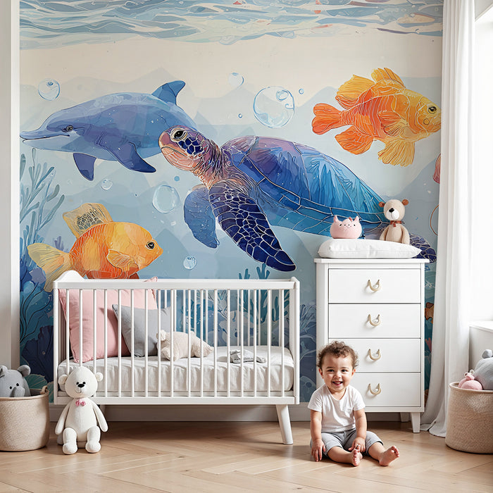 Papier peint chambre enfant | Aventure sous-marine exotique