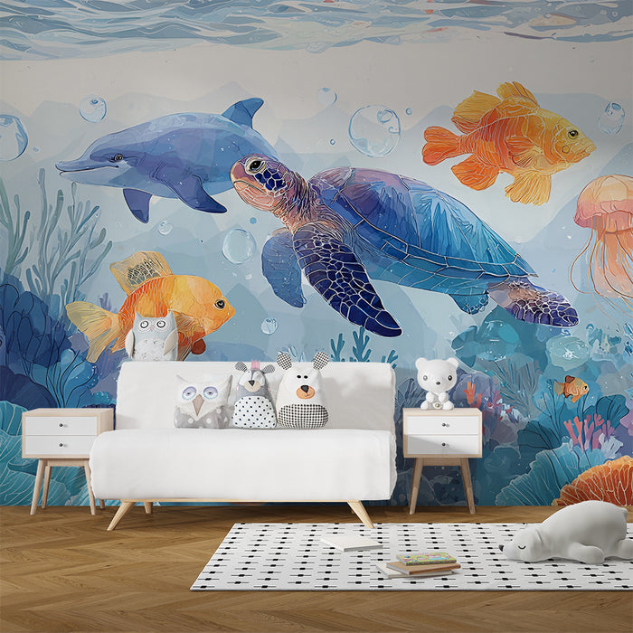 Papier peint chambre enfant | Aventure sous-marine exotique