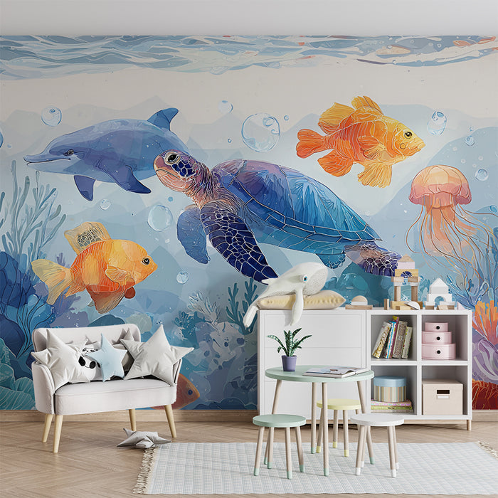 Papier peint chambre enfant | Aventure sous-marine exotique