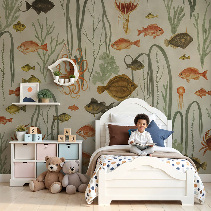 Børneværelse tapet | Farverig undervandsverden
