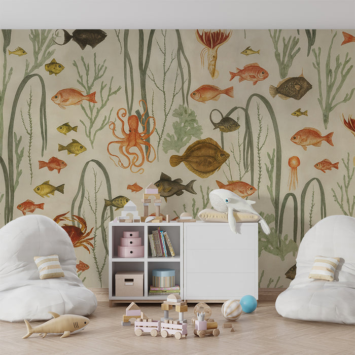 Børneværelse tapet | Farverig undervandsverden