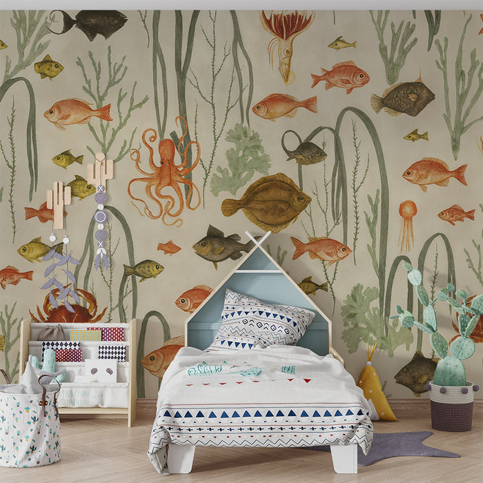 Børneværelse tapet | Farverig undervandsverden