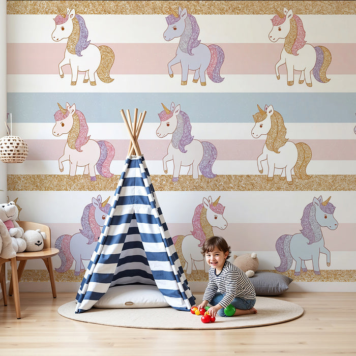 Papel de parede unicórnio | Encanto pastel cintilante