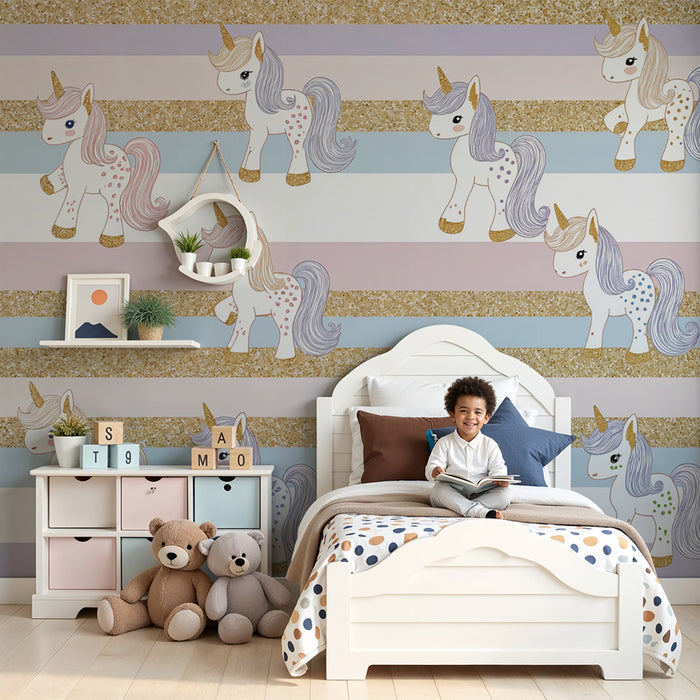 Papel de parede unicórnio | Fantasia pastel e brilhantes