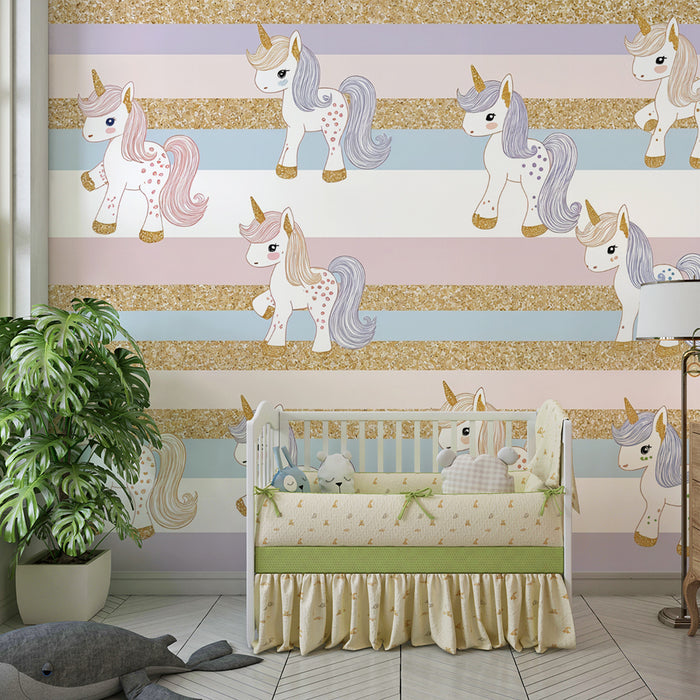 Papel de parede unicórnio | Fantasia pastel e brilhantes