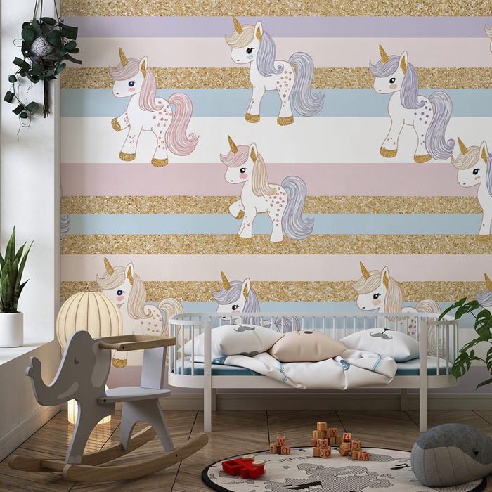 Papel de parede unicórnio | Fantasia pastel e brilhantes