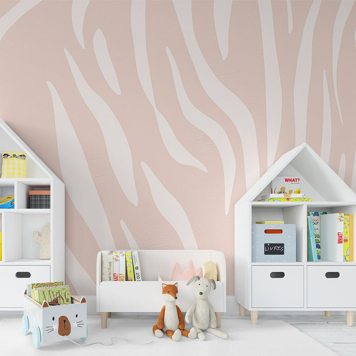 Papier peint chambre enfant | Rayures pastel beige