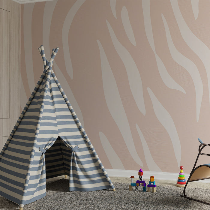 Papier peint chambre enfant | Rayures pastel beige