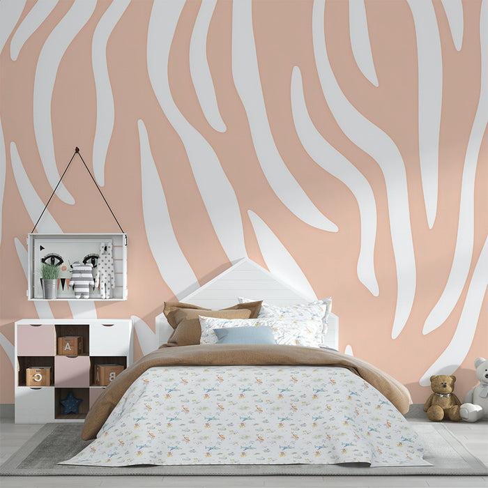 Papier peint chambre enfant | Motif zèbre rose pastel