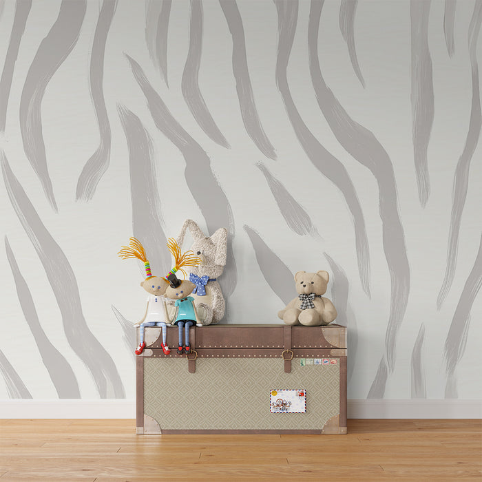 Χαρτί τοίχου παιδικού δωματίου | Καθαρές ρίγες ζέβρας