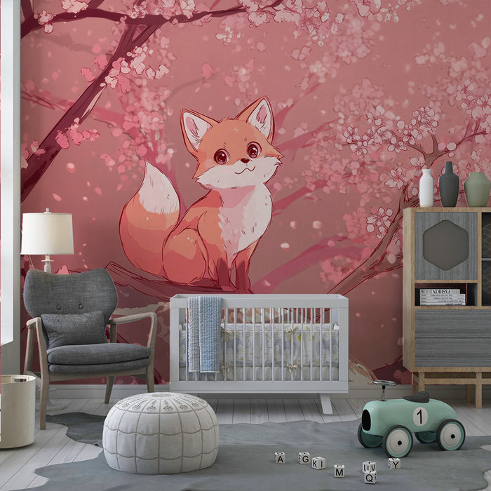 Fox wallpaper | Floral and magical harmony