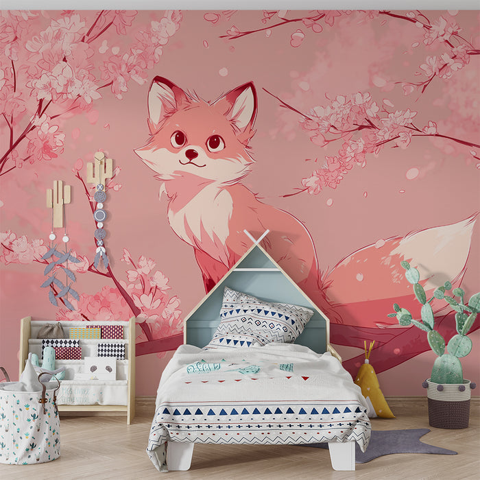 Tapeta liška | Květoucí sakury