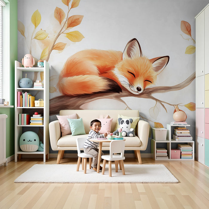 Barntapet | Sovande räv på gren