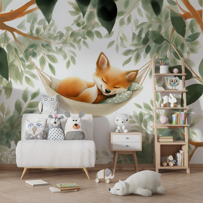 Papier peint renard | Décoration murale douce et apaisante