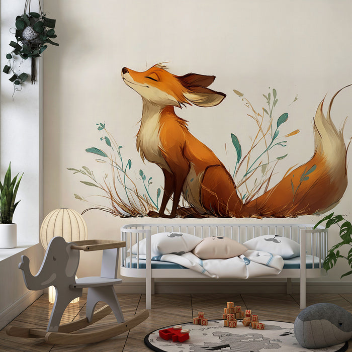 Tapet vulpe | Ilustrație animată