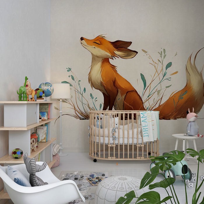 Tapet vulpe | Ilustrație animată