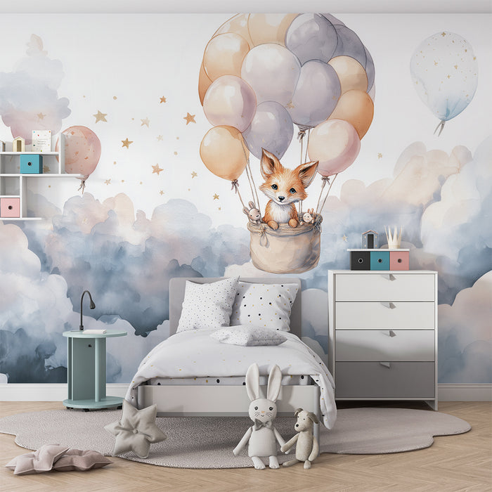 Papel de parede raposa voadora | Design sonhador e fantasioso