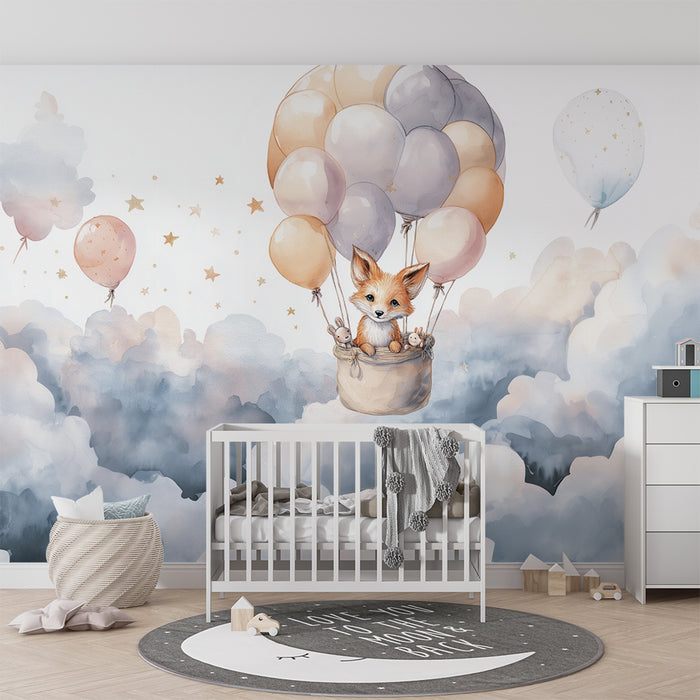 Papel de parede raposa voadora | Design sonhador e fantasioso