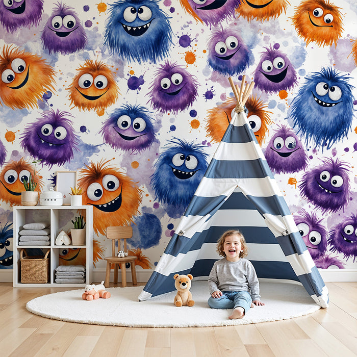 Χαριτωμένα τέρατα ταπετσαρία | Δημιουργικότητα και χρώμα