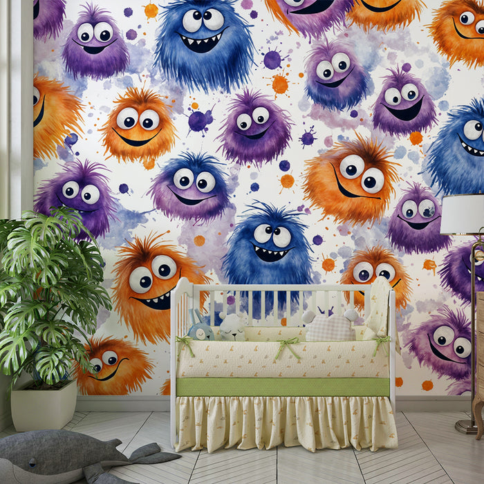 Χαριτωμένα τέρατα ταπετσαρία | Δημιουργικότητα και χρώμα