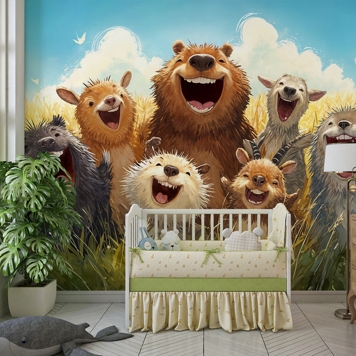 Fond d'écran Animaux Heureux | Scène Enchantée de Champ de Blé