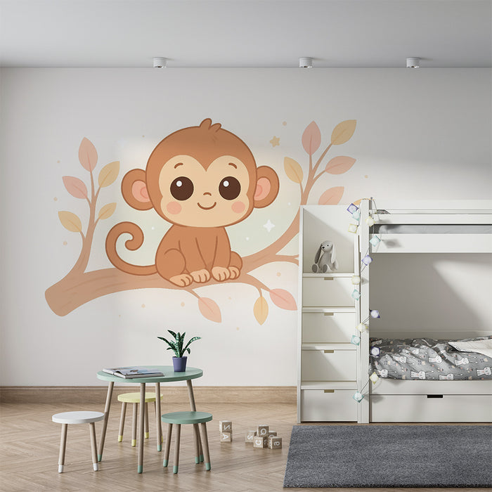 Papel de parede quarto bebê | Весела маймуна на клон