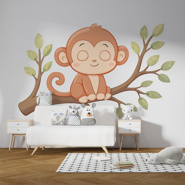 Papel de parede quarto bebê | Мило маймунче на клон