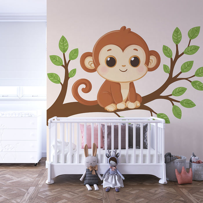 Lastenhuoneen tapetti | Söpö apina oksalla