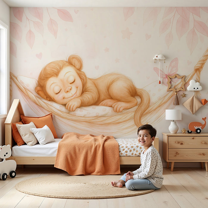 Papel de parede bebê macaco na rede | Doçura e ternura