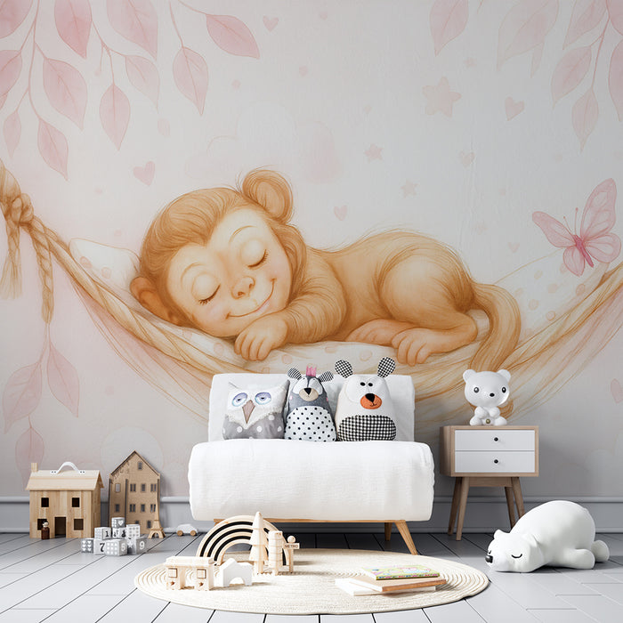 Papel de parede bebê macaco na rede | Doçura e ternura