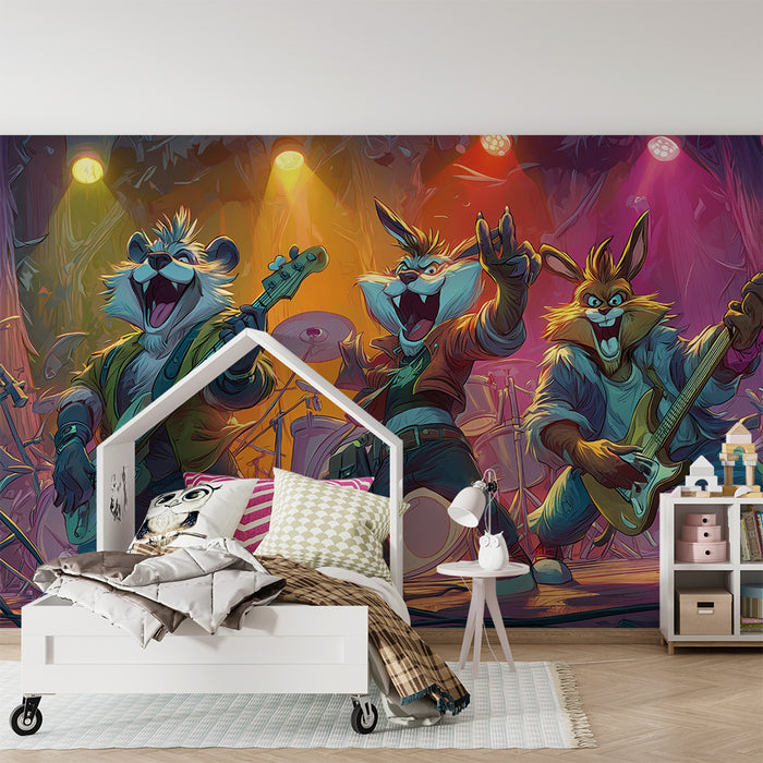 Papier peint chambre enfant | Rock 'n' Roll animalier
