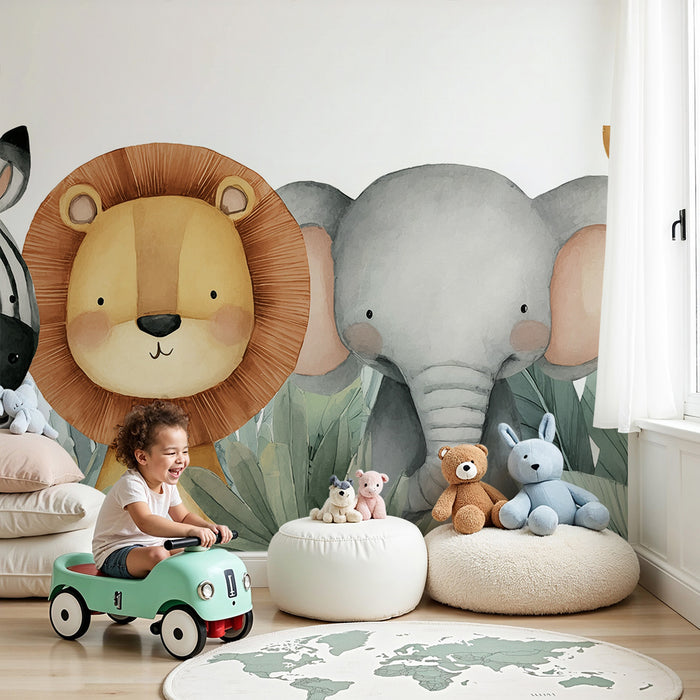 Tapeta so zvieratami z púšte | Dekorácia steny pre detskú izbu