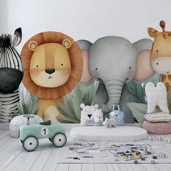 Tapeta so zvieratami z púšte | Dekorácia steny pre detskú izbu