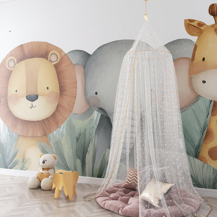 Tapeta so zvieratami z púšte | Dekorácia steny pre detskú izbu