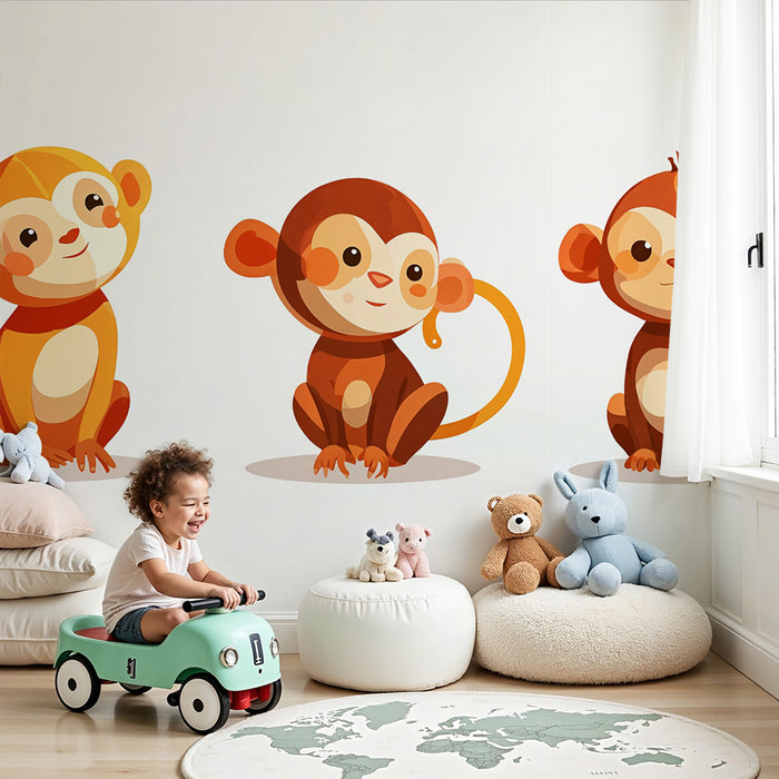 Tapeta z małpkami | Kolekcja zabawna i kolorowa