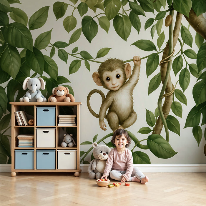 Abekat tapet | Barnligt og legende design