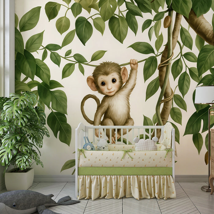 Abekat tapet | Barnligt og legende design